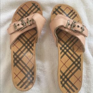 Authentic Burberry wooden sandals size 40